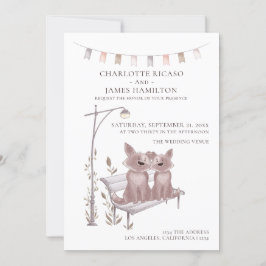 Anúncio Dois cães em um animal Bench.