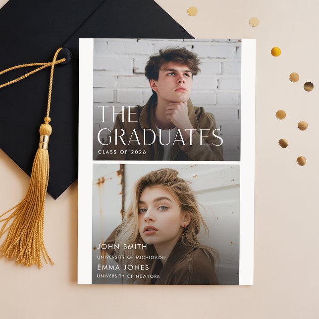 Anúncio Dois Graduados Modernos Dupla Formatura (Criador carregado)