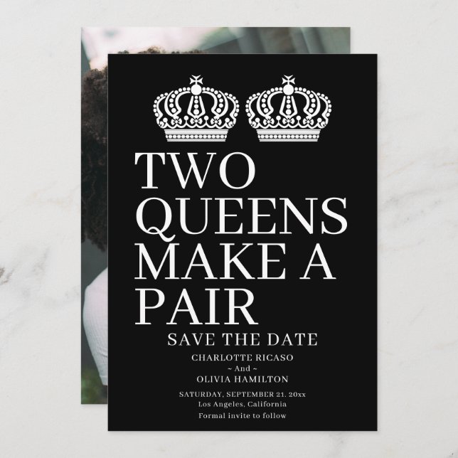 Anúncio Dois Queens Fazem Um Casamento Lésbico De Gay Par (Frente/Verso)