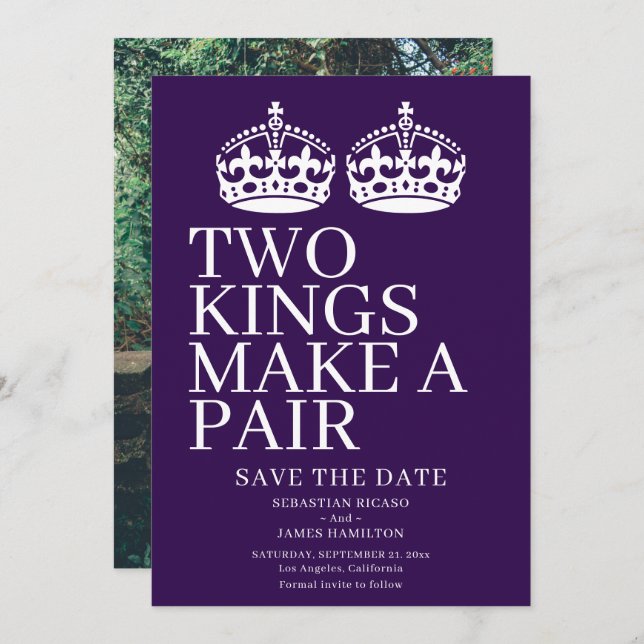 Anúncio Dois Reis Fazem Um Casamento Par Gay (Frente/Verso)