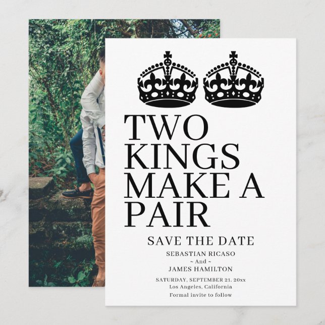 Anúncio Dois Reis Fazem Um Casamento Par Gay (Frente/Verso)