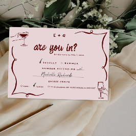 Anúncio Doodle Retro Caprichoso | Confirmação de Casamento