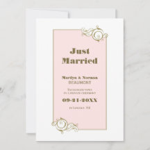 Anúncio Dourado de Casamento Rosa