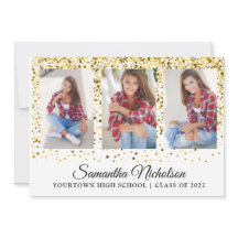 Anúncio Dourado de Graduação de Foto Branco 4