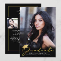 Dourado Script Manuscrito Preto 4 Foto com Script 