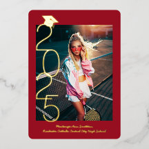 Anúncio Dourado Vermelho do Script de Foto de Grad