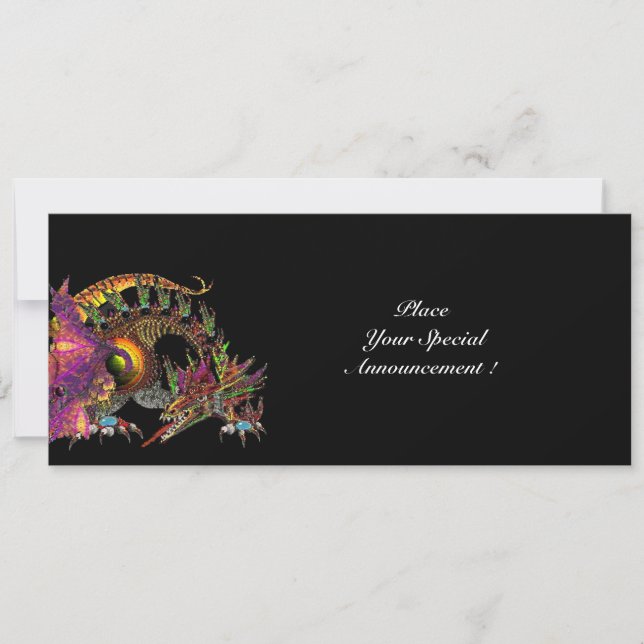 ANÚNCIO DRAGO / DRAGÃO DE FANTASIA EM OURO ROSA ROXO PRETO (Frente)