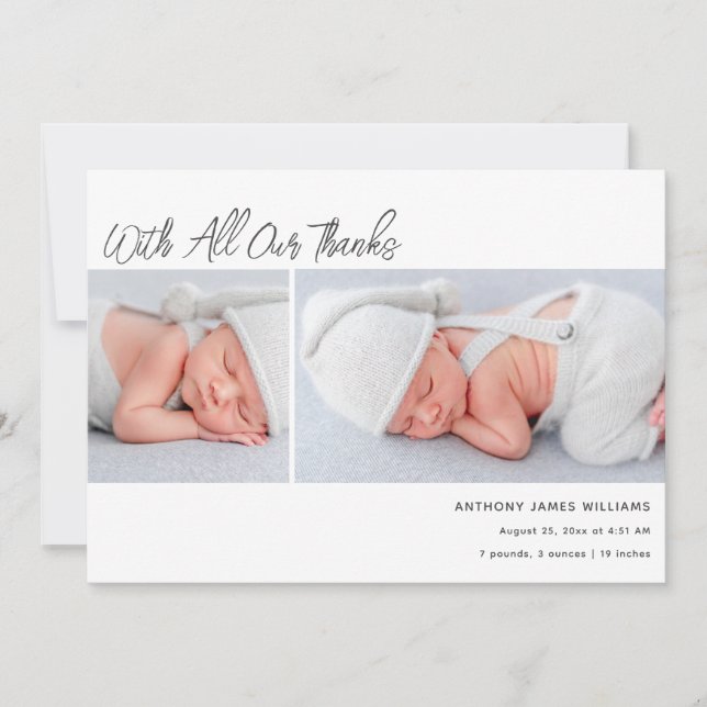 Anúncio Duas Estatísticas De Nascimento De Bebê Da Foto Ob (Frente)