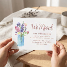 Dusty Rose We Moved Floral New Address Moving