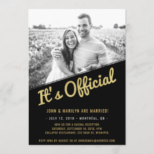 Anúncio e Convite de Recepção de Elopement