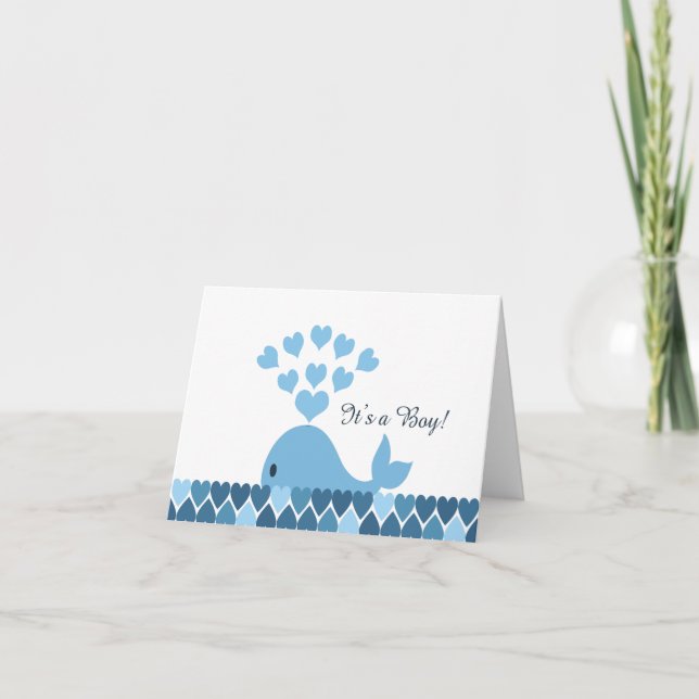 Anúncio É um menino! Baleia branca (Frente)