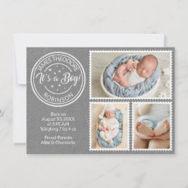 Anúncio É um menino! Selos