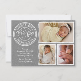 Anúncio É um menino! Selos