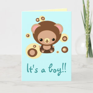 Anúncio É um menino! urso