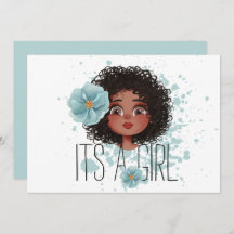 É uma menina, blueflower, bebê nascida Anuncie