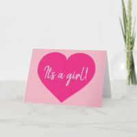 É uma menina! Coração rosa