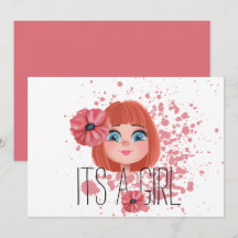 É uma menina, flor rosa, menina, parto