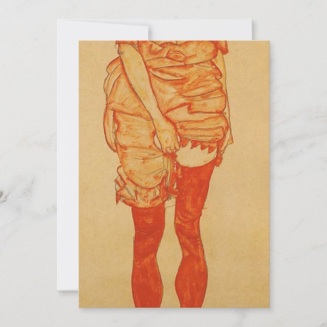 Anúncio Egon Schiele - Mulher Permanente Em Vermelho 1913 (Frente)