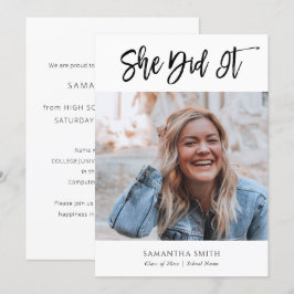 Anúncio Ela Fez A Graduação De Fotos De Caligrafia Moderna