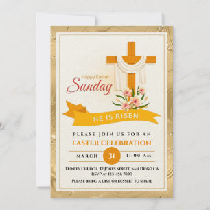 Anúncio Ele É Risen Páscoa Cross, Flores, Páscoa Elegante