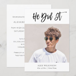 Anúncio Ele Fez A Graduação De Fotos De Caligrafia Moderna