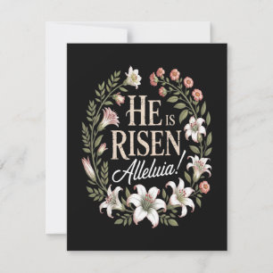 Anúncio Ele Ressuscitou Aleluia Floral Páscoa Cristã