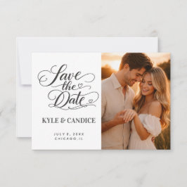 Anúncio Elegant Chic Calligraphy Save the Date Wedding