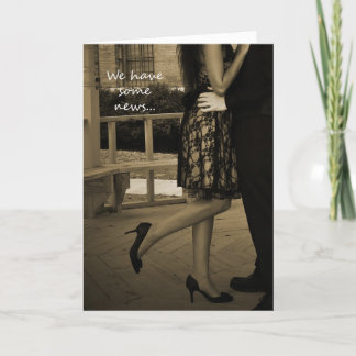 Anúncio Elegant Couple's Elopement Announcement Card