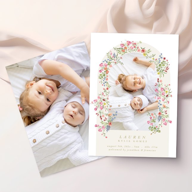 Anúncio elegant dainty floral arch 2 photo our baby birth (Criador carregado)