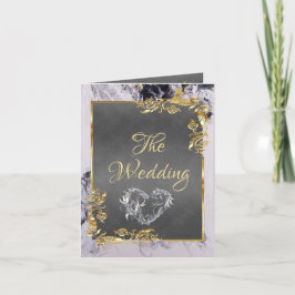 Anúncio Elegant Marble, Grey, Gold Frame, Silver Heart