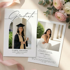 Anúncio Elegant Modern 2 Photo Graduation Announcement