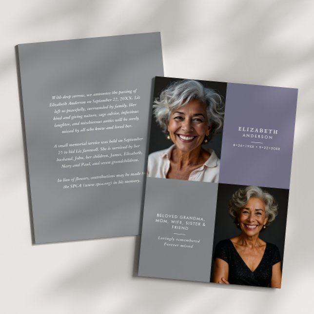 Anúncio Elegant Modern 2-Photo Printed/Downloadable Death (Criador carregado)