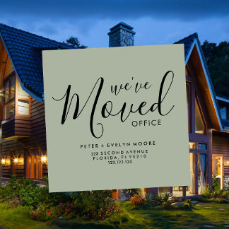 Anúncio elegant moved office business announcement