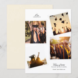 Anúncio elegant multi 4 photo frame graduation high school