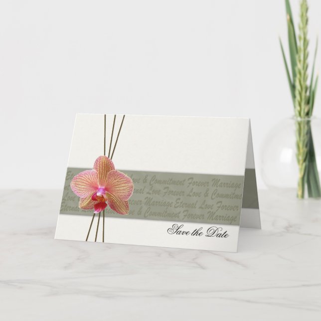 Anúncio Elegant Orchid Save the Date -custom order (Frente)