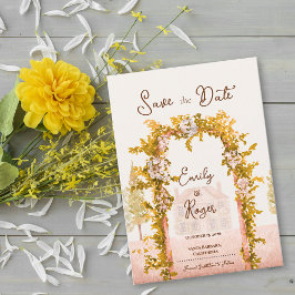 Anúncio Elegant Rustic Garden Arch Wedding Save the Date