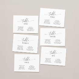 Anúncio Elegant Wedding Table Number Seating Chart Cards