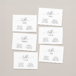 Anúncio Elegant Wedding Table Number Seating Chart Cards