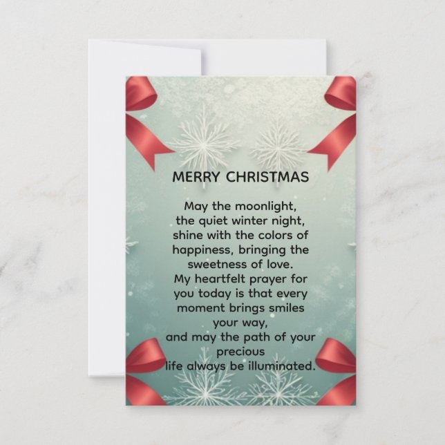 Anúncio Elegant Winter Snowflake Frame with Red Bows (Frente)