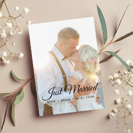 Anúncio Elegante Casal Recém-Casado Foto Personalizada Cas
