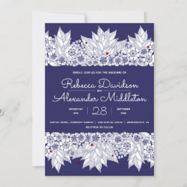 Anúncio Elegante Casamento Azul Branco