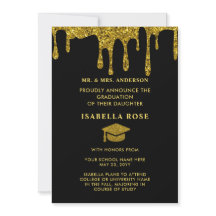 Elegante Chic Preto e Dourado Formatura 2025