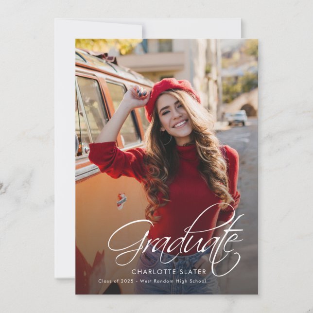 Anúncio Elegante de Graduação 2025 Fotografia (Frente)