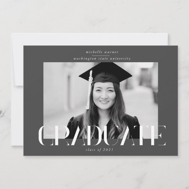 anúncio elegante do formando de script moderno (Frente)