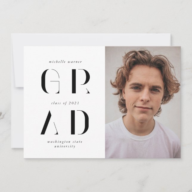 anúncio elegante do formando de script moderno (Frente)