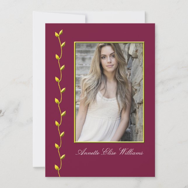 Anúncio Elegante Dourada Ivy e sua foto burgundyBG (Frente)