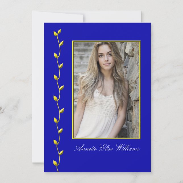 Anúncio Elegante Dourada Ivy e sua foto RoyalblueBG (Frente)