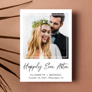 Anúncio Elegante Feliz Para Sempre Foto Recepção de Casame