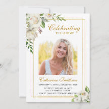 Elegante Floral Printable Funeral Program