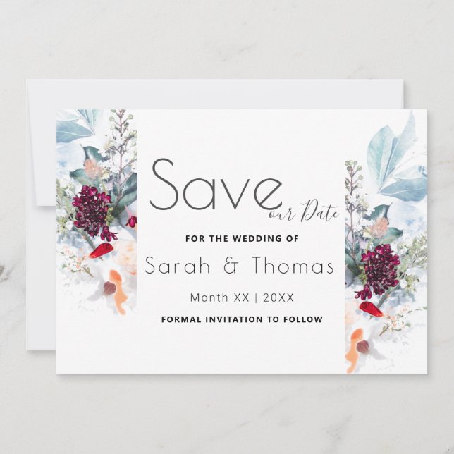 ANÚNCIO ELEGANTE FLORAL VERMELHO BRANCO E LARANJA SALVAR N (Frente)